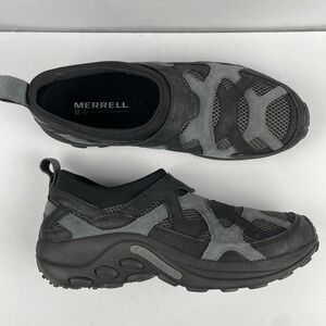 Merrell Jungle Moc Twist Shoes Black Gray Leather Suede - Mens Size 10.5